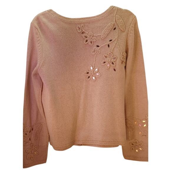 Christopher & Banks Limited Edition 2010 Hand Embroidered Sequin Cardigan Beige - Picture 4 of 7